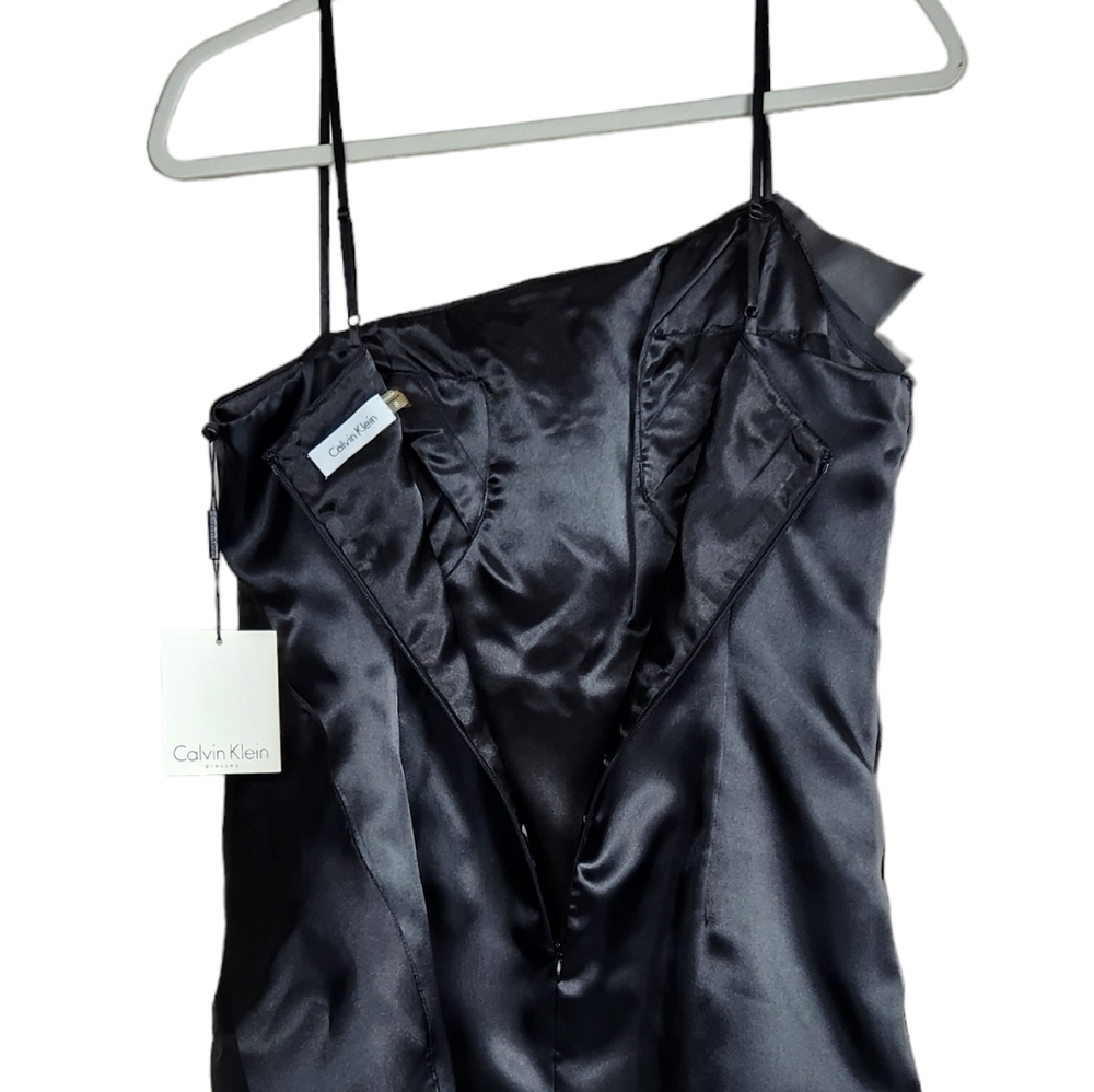 Calvin Klein Black NWT Ruffle Tiered Chiffon Dress Women's Size 8 - Picture 5 of 10
